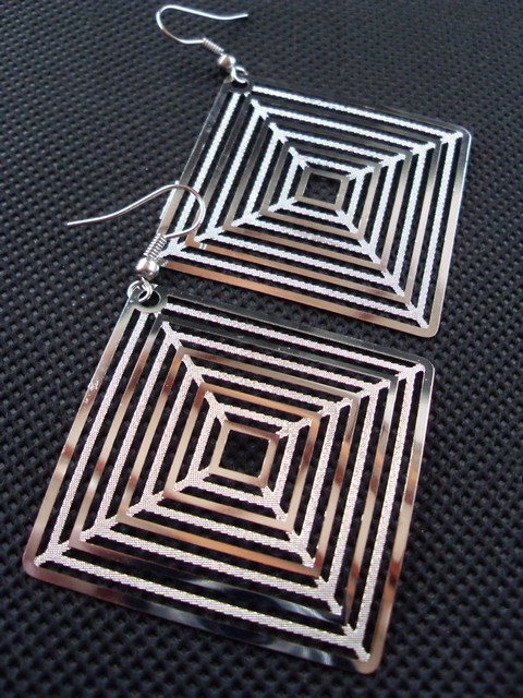 Kolczyki metalowe aurowe srebrne II